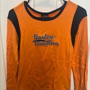 Harley-Davidson Orange Long Sleeve Shirt